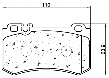 Колодки тормозные дисковые задние (керамические) для автомобилей Mercedes S (W220) (98-) 110x64мм с тормозной системой Brembo [серия PRO]