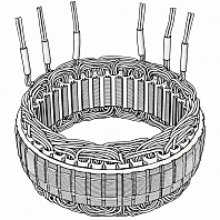 Статор генератора для автомобилей VAG Fabia II (07-)/Fabia I (99-)/Rapid (12-) 1.2T (D=126,4мм)