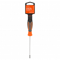 Отвертка шлицевая SL2.5x100мм, магнитный наконечник, пласт.подвес