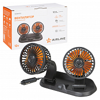 Вентилятор в салон двойной поворотный 360, 2x10.5см, 12В, общая регулировка, скотч