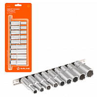 Набор головок торцевых 1/2" DR шестигранных 9пр. глубоких (10,11,12,13,14,15,17,19,22мм)
