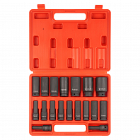 Набор головок ударных 1/2" 78мм 18 пр. (8-32мм) пласт. кейс.