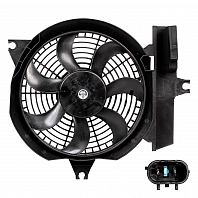 Электровентилятор кондиционера для автомобилей Hyundai Santa Fe (00-) (с кожухом)