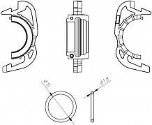 Комплект для подключения радиатора отопителя для а/м Peugeot Traveller (16-)/Citroen Jumpy (16-)/SpaceTourer (16-) (фиксаторы + кольца)
