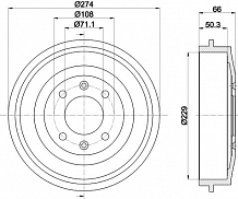 Барабаны тормозные для автомобилей Citroen Berlingo (96-) / Peugeot 406 (00-) d=228.5 окрашенные