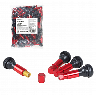 Вентиль для б/к шин TR414C c декор. колпачком, красный