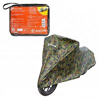 Чехол-тент на мотоцикл защитный L (250х100х120см), люверс под замок, летний камуфляж