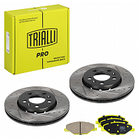 Комплект тормозных дисков и колодок для автомобилей VW Polo Sedan (10-) 1ZE передняя ось (диск тормозной перфорированный/слотированный/окрашенный 2 шт. + колодки тормозные керамический 1 комплект)