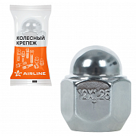 Гайка колесная M12x1,25x26, конус, ключ 19, закрытая, хром, 1 шт для Suzuki/Subaru