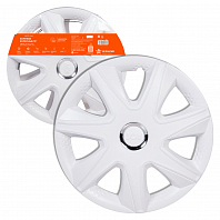 Колпаки колесные 15" "Джой", белый глянец, хром кольцо, компл. 2 шт.