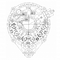 Мост диодный генератора для автомобилей Chery Indis (09-)/Kimo (06-) 1.3i (с крышкой)
