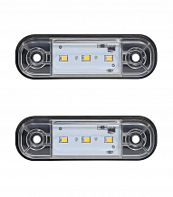 Огонь габаритный светодиодный, 12/24В, белый, комплект 2 шт.