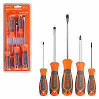 Набор отвёрток 5 пр. (SL3x75mm, SL5x100, SL6x125mm, PH0x75mm, PH1x75mm), блистер