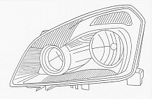 Фара для автомобилей Nissan Qashqai J10 (06-) галоген, электрический корректор, левая