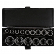 Набор головок ударных 1/2" 38мм 15пр. (10-32мм) мет. кейс