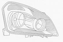 Фара для автомобилей Nissan Qashqai J10 (06-) галоген, электрический корректор, правая