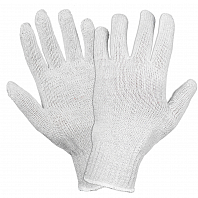 Перчатки трикотажные ХБ, белые, (5 пар) 7,5 класс/65г., мод. 504