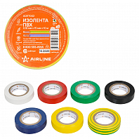 Изолента ПВХ, набор 7 шт.(син.,чёр.,кр.,зел., бел., желт., желто-зел.), 15 мм*10 м