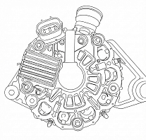 Мост диодный генератора для автомобилей Lifan Solano (10-)/X50 (14-) 1.5i/1.6i (с крышкой)