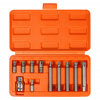 Набор бит вставок RIBE 3/8" 30мм и 75мм с держателем бит 1/2" DR 11 предметов в кейсе