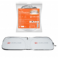 Шторка солнцезащит.(экран) 80*150см на лоб.стекло, складн.,c крепл.на зеркало, черн./сер.