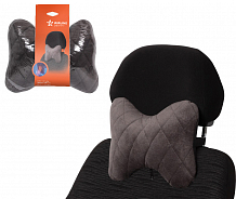 Подушка-косточка на подгол."Алькантара", ткань, 1 шт., серая