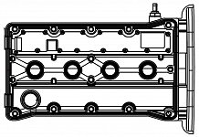 Крышка клапанная для а/м Chevrolet Lacetti (04-)/Aveo (02-) 1.4i/1.6i [L] (алюм., с прокл.)