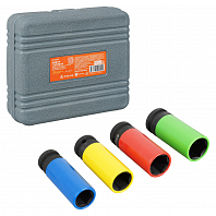 Набор головок ударных для колёсных дисков 1/2"DR шестигранных удлинённых 4 пр. (17,19,21,22мм)