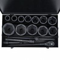 Набор головок ударных 1" 16пр. (36-90мм) металл.кейс