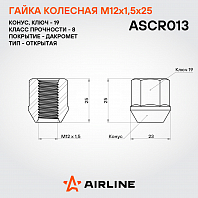Гайка колесная M12x1,5x25, конус, кл.19, открытая, дакромет для а/м Chevrolet/Daewoo