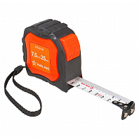 Рулетка в прорезиненном корпусе 7.5мх25мм, автостоп, магнитный зацеп