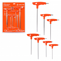 Набор ключей Т-образных TORX с отверстием 7пр. (Т10,Т15,Т20,Т25,Т30,Т40,Т45)