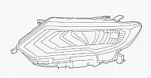 Фара для автомобилей Nissan X-Trail T32 (13-) рестайлинг, галоген/светодиодная, с ДХО, электрический корректор, левая