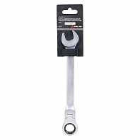 Ключ комбинированный трещоточный шарнирный 19мм пласт. подвес PRO
