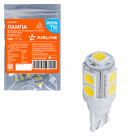Лампа светодиодная T10 (W5W) STANDARD, 6000K (Белый), 12В, 1.1Вт, 9LED, Полярная