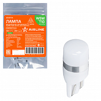 Лампа светодиододная T10 (W5W) PLUS, 6000K (Белый), 12/24В, 0.7Вт, 1LED, Биполярная