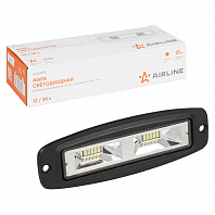 Фара светодиодная прямоугольная врезная, 8LED, ближний свет, 16Вт, 186х60х36мм, 12/24В, PLUS