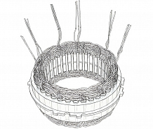 Статор генератора для автомобилей Fiat Ducato (Sollers-RUS) (94-)/Iveco Daily (96-)/УАЗ Патриот 2.3JTD (D=133мм)