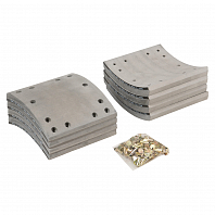 Накладка тормозной колодки для прицепов BPW/SAF (WVA 19036/19037) ремкомплект 4+4 шт. R2 с заклёпками