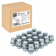 Гайка колесная M12x1,5x37, несъемная шайба, ключ 21, закрытая, хром, 20 шт для а/м Toyota/Lexus