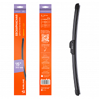 Щетка стеклоочистителя 380мм (15") бескаркасная, 1 адаптер (Hook 9x3, 9x4 mm - Крючок 9x3, 9x4 мм)