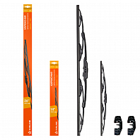 Щетки стеклооч комплект (2 штуки) 650/350мм (26"/14") каркасные с креплением "Крючок 9х3, 9х4 мм" (AWBJ012) МП-серия