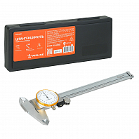 Штангенциркуль стрелочный 150мм, шаг 0.02мм, стальной, глубиномер, кейс