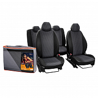 Чехлы для Лада XRay, "Лима", 12 пред., задн.спин. 1/3, жаккард-кожзам, черн.