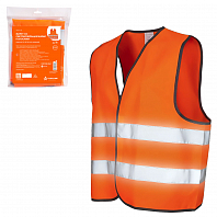 Жилет со световозвращающими полосами, взрослый, р. XL (65*65 см), оранжевый