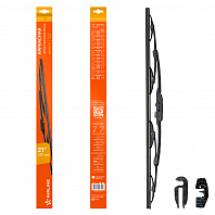 Щетка стеклоочистителя 530 мм (21") каркасная, 2 адаптера