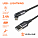 Кабель USB - Lightning (Iphone/IPad) 1м, с поворот. коннектором, черный нейлоновый airline ACH-M-30 