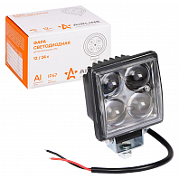Фара светодиодная квадратная, 4LED, направленный свет (4D линза), 12Вт, 76х76х46мм, 12/24В, PLUS