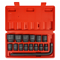 Набор головок ударных 1/2" 38мм 15 пр. (8-32мм, Г-вороток) пласт. кейс.