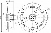 Пластина срывная муфты компрессора кондиционера для автомобилей Skoda Octavia A5 (04-) (Тип Sanden)